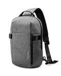 tomtoc Compact EDC Sling Bag, Sac à Bandoulière Minimaliste Crossbody pour 13" MacBook Air/Pro, 2024 13" iPad Pro M4, 13" iPad Air M2, Sac à Dos Résistant à L'eau, Usage Quotidien, Travail, Gris