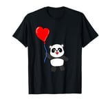 Panda With Heart Balloon Valentines Day Panda T-Shirt