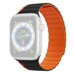 Dux Ducis LD Series - Apple Watch 9/8/7/6/5/4/3/2/1/SE/Ultra/Ultra 2 - 49/45/44/42mm - Magnetisk silikon armband - Svart/Orange