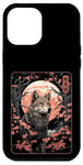 Coque pour iPhone 15 Pro Max Loup et lune Hokkaido japonais, art naturel, femmes, hommes,