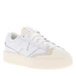 Baskets FEMME New Balance tennis en cuir blanches à semelle plateau écrue et à lacets