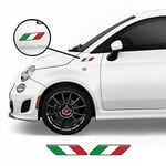 Italienska flaggsidvingar för Fiat 500 Abarth Scorpion Vinyl Decal Stickers