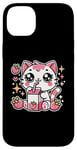 iPhone 14 Plus Funny Cat Kawaii Strawberry Milk Cartoon Anime For Women Case