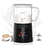 OMISOON Mousseur à lait électrique 4 en 1 400 ml, mousseur à lait automatique à induction 500 W, arrêt automatique, pour mousse de lait chaude et froide, latte macchiato, cappuccino, noir