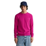 GANT Men's Cotton Pique C-neck Pullover Sweater , Pink Fuchsia,XXL