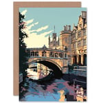 Bridge of Sighs Cambridge University on Cam River Travel Birthday Sealed Greetings Card