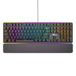 Rk Royal kludge rk918 clavier mécanique filaire, clavier de jeu rétroéclairé RGB avec bracelet 108 touches clavier d'ordinateur