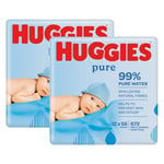 24 packs Huggies Pure No Perfume 99% Water & Skin Loving 1344 Baby Wipes