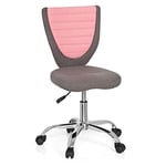 hjh OFFICE 670600 Chaise de Bureau pour Enfants KIDDY Comfort Chaise de Bureau pour Jeunes réglable en Hauteur, revêtement en Feutre Gris/Rose