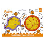 DECORA, 0255049 Kit de Découpe Basket, Moule Ballon de Basket + Moule Chapeau, Le Kit Idéal pour Créer des Décorations en Pâte à Sucre ou en Gomme, Fabriqué en Italie, Design Original. Ensemble de 2.