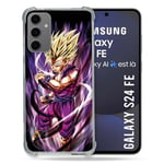 Cokitec Coque Renforcée pour Samsung Galaxy S24 FE Manga Dragon Ball Sangohan Violet