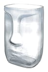 GILDE Vase en Verre Déco Vase - Vase Facial en Verre - Couleur : Gris - Hauteur 20 cm