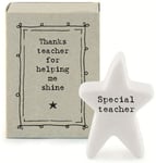 East of India Ceramic Star Thank You Teacher Boxed Gift - End of Term Gift Idea