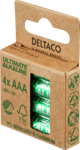 DELTACO – Ultimate Alkaline AAA -paristo, Joutsenlippu-ympäristömerkki, 4 pariston pakkaus (ULT-