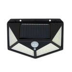 PNI GreenHouse WS10 Lampe solaire LED 100 LED 600 lm Angle PIR 120 degrés Batterie 1800 mAh Montage mural, Noir