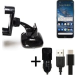 Car holder windshield dashboard for Nokia 8.3 5G charger Cell phone mount bracke