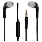 3.5 MM Stereo Dynamic Black Earphones with Mic And Volume Control Button - Black