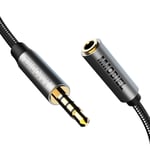 3.5mm Audio Male to Female Jack Aux Extension Cable – Audio and Microphone – 1M