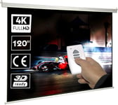 Écran de Projection motorisé 120"" pounces,ecran pour projecteur,écran de Projection électrique avec Commande sans Fil,à enroulement Automatique,Compatible 4K,pour Tapis