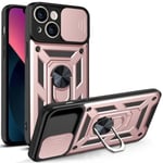 iPhone 14 Skal Armor Hybrid Ring CamShield Roséguld