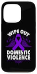 Coque pour iPhone 13 Pro Wipe Out Domestic Violence, ruban violet