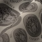 Versace Wallpaper 386112 Papier peint non-tissé de luxe Motif Medusa Beige gris 10,05 x 0,70 m Fabriqué en Allemagne