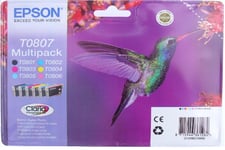 Epson Claria T0807 Hummingbird Genuine Multipack Ink Cartridges GENUINE TO807