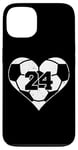 iPhone 13 Soccer Number 24 Jersey Funny Soccer Heart Game Day Case