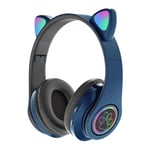 B39 Mignon Chat Oreilles BT Sans Fil Bluetooth 5.0 Casque Avec Micro Flash Lumiere LED Stéréo Musique Casque Pliable Téléphone Casque Kid-5