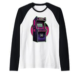 Retro Arcade Game, Arcade Game Machine Cabinet Video Gaming Raglan Baseball Tee