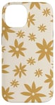 Coque pour iPhone 14 Beige Tan Neutre Motif floral moderne