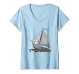 Womens Where the Wild Things Are Sailing on a Boat V-Neck T-Shirt