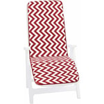 Coussin de Chaise de jardin Pliant Douce Housse de Place Chaise longue Motif à rayures en zigzag - Rouge