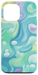 iPhone 13 Pro Max Swirl Green Color Illustration Pattern Abstract Art Case