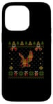 Coque pour iPhone 14 Pro Max Pull de Noël moche motif aigle à carreaux rouges