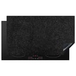 KitchenYeah© Protege Plaque Tapis Pour Induction 91x52 cm Deco Cuisine Protection Vitrocéramique Pour Cuisiniere Granit - Noir - Structure du granit - Foncé