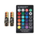 2PCS Car Indicator Bulb Colorful Remote Controll Light With Blasting Flash RGB