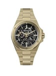 Ingersoll 1892 The Baller Automatic Mens Watch With Black Skeleton Dial And Gold Bracelet - I15001