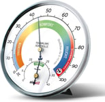 Thermomètre hygromètre analogique pour intérieur - Thermomètre d'intérieur et d'humidité dans Un Seul - Contrôle de la température ambiante avec Zones de Confort colorées