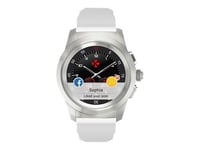 MyKronoz ZeTime Original - 39 mm - argent brossé - montre intelligente avec sangle - silicone - blanc - affichage 1.05" - Bluetooth - 80 g