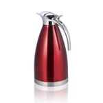 Coffee Pot,Stainless Steel Coffee Tea Pot Double Wall Vacuum Insulated Thermo Jug Hot Water Bottle(2L-Red)