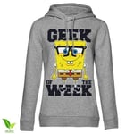 Hybris SpongeBob Squarepants - Geek Of The Week Girls Hoodie (S,Heather-Grey)