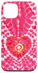 Coque pour iPhone 13 Style Tie Dye Rose Amour Méditation Zen Motif Cœur Boho