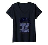 Womens Cosplay is My Therapy Art Anime Graphic V-Neck T-Shirt