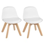 WOLTU Lot de 2 Chaise d'enfant Stable avec Dossier,Fauteuil Enfant pour Chambre d'enfants,Blanc KST005ws-2