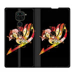 Cokitec Housse Cuir Portefeuille pour Xiaomi Redmi Note 9S / 9 Pro Manga Fairy Tail Logo Noir