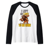 I Left My Cave To Be Here Man Cave Caveman Funny Husband Raglan Baseball Tee