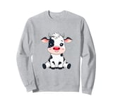 Red Cow Nose Funny Day 2024 Red Cow Nose Kids Girls Sweatshirt