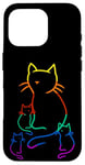 Coque pour iPhone 16 Pro Chaton arc-en-ciel famille chat enfant bébé