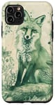 Coque pour iPhone 11 Pro Max Green Fox Chinoiserie French Esthétique Toile Fille